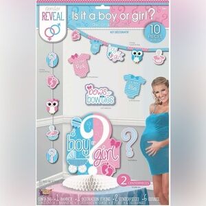 Forum Novelties Gender Reveal Decorating Kit Party Supplies 10 Count